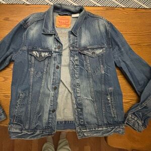 Levi's Blue Washed Denim Jacket with Patch Label